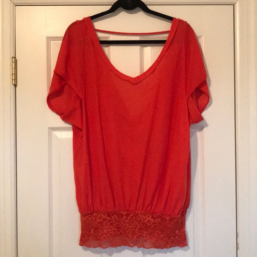 Free People Orange Top